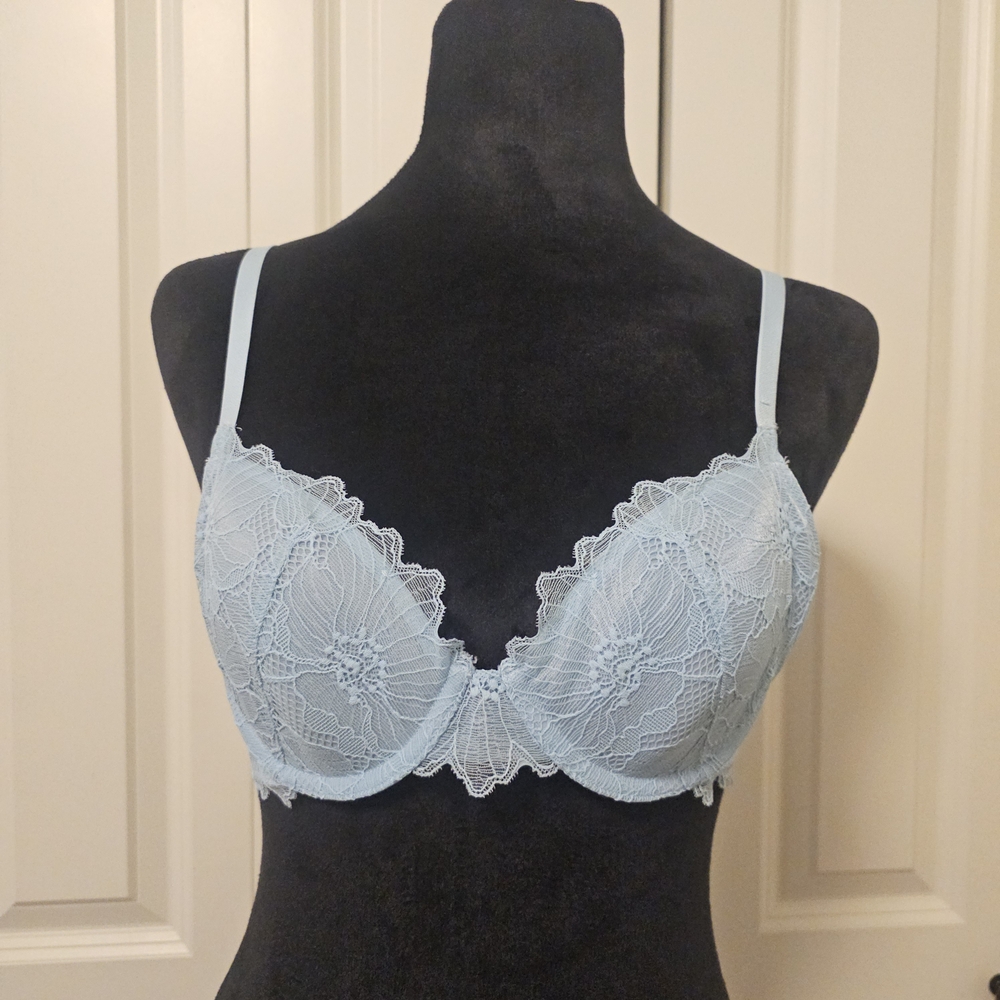 La SENZA Light Blue Lace Bra Underwire Sz 36A
